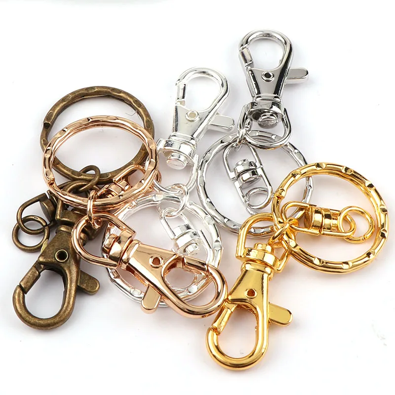 28x68mm High Quality Swivel Lobster Clasps Clips Hooks Key Ring DIY Key chains Split Key Ring Jewelry Finding