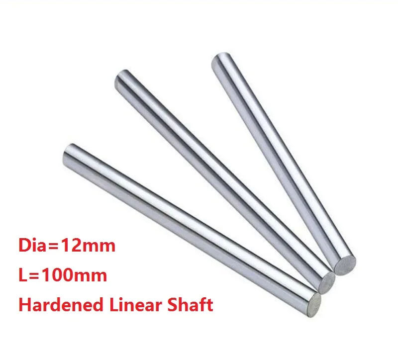 

100pcs/lot Dia 12mm shaft 100mm long Chromed plated linear shaft hardened shaft rod bar rail guide for 3d printer cnc parts