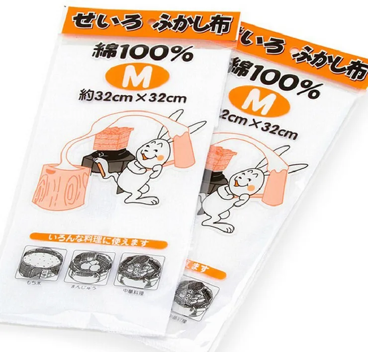 2Pcs Reusable Natural Pure Cotton Bamboo Steamer Cloth Best Quality Fabric Round Steamers Rack Gauze Pad 32*32cm