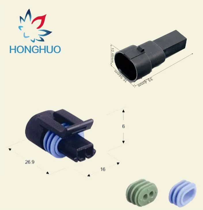 2 Pin Female And Male Auto Sensor Connector Automotive Plug Socket 12162195 12162193 for Delphi