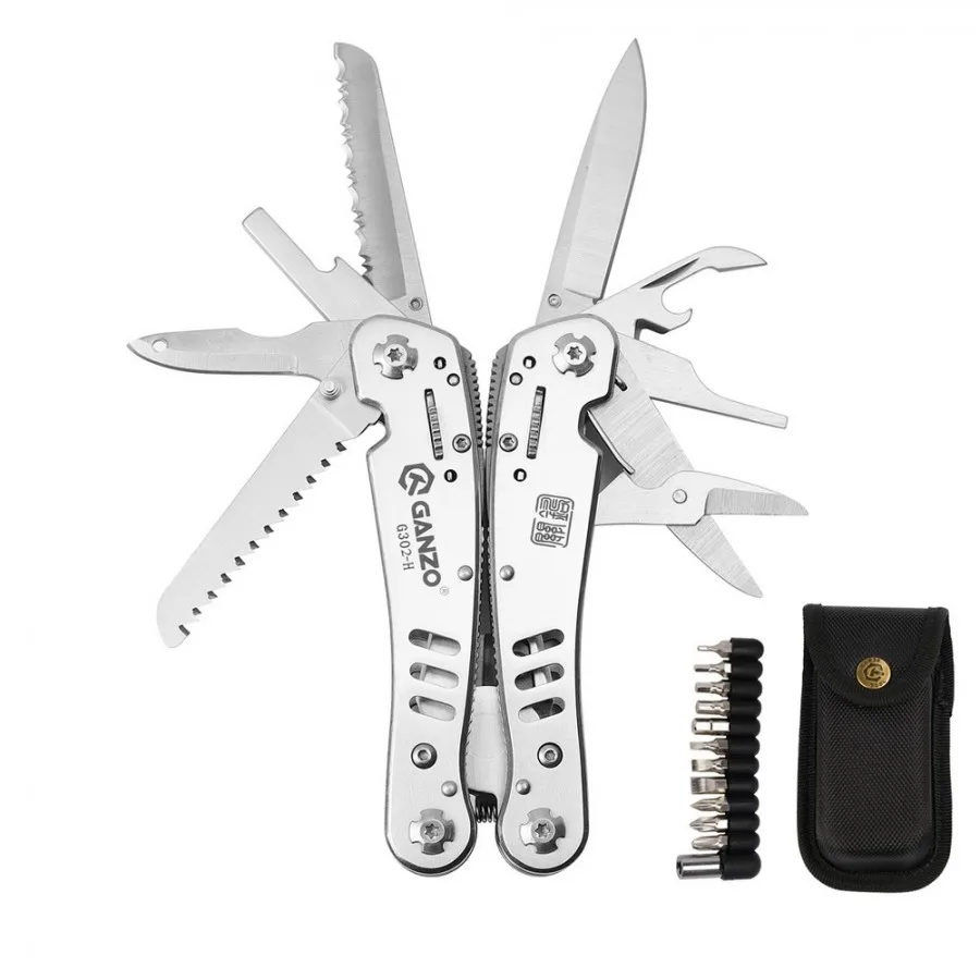 Ganzo G300 series G302H G302-H Multi pliers 26 Tool in One Hand Tool Set Screwdriver Kit Portable Folding Knife Stainless pliers