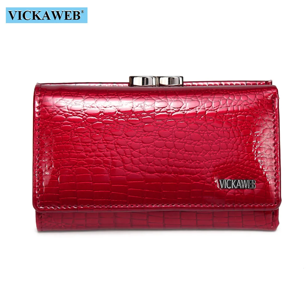 VICKAWEB Mini Women Purses Alligator Hasp Ladies Wallets Purse Woman Fashion Short Genuine Leather Wallet Women Small Wallet