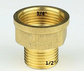 Adaptador de conector de latón para filtro de agua, conector de 3/4 "hembra a 1/2" macho