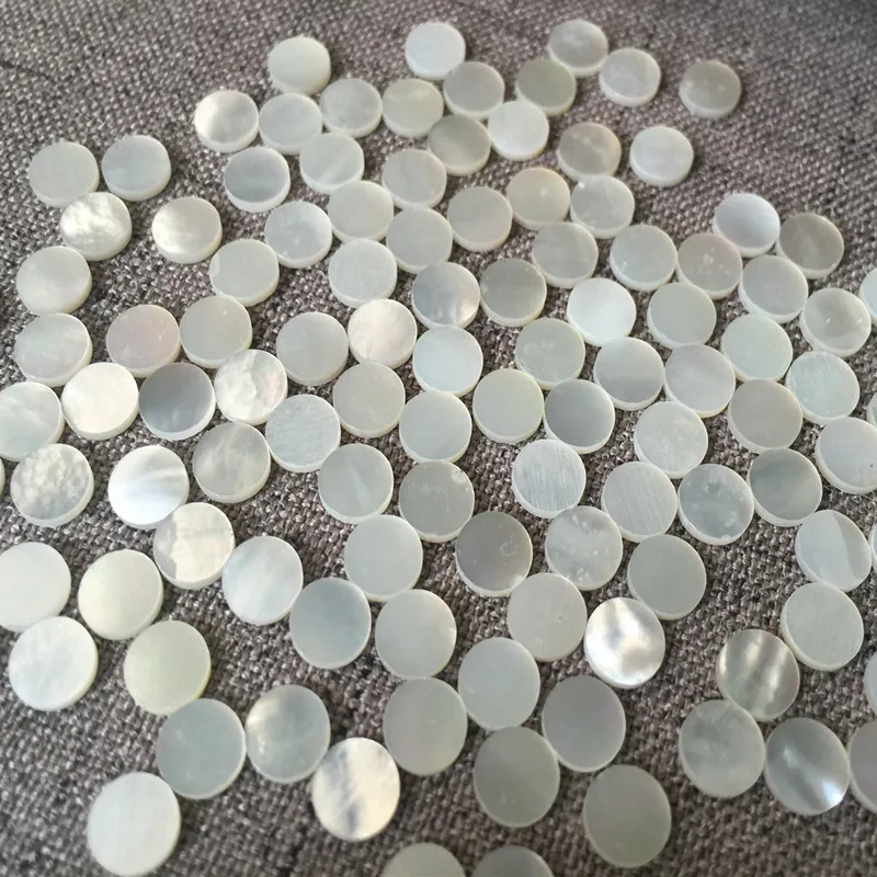 1lot(50pcs) 6mm white Natural mother of pearl shell for musical instrument accessories and home crafts decoration materials