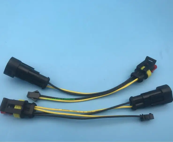 Tyco and JST 2 pin male and female wire harness with 11cm 20AWG wire