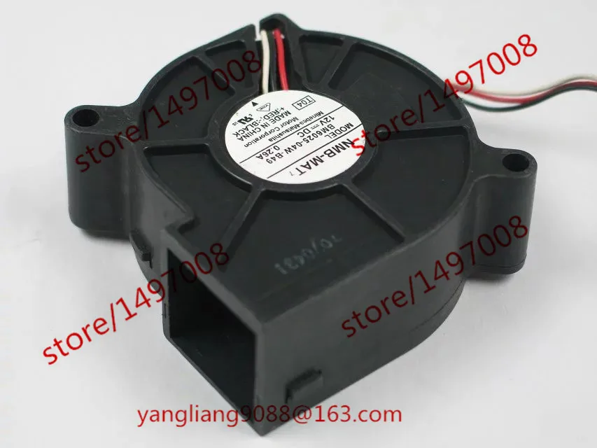 

NMB-MAT BM6025-04W-B49 T04 DC 12V 0.26A 3-Wire 60x60x25mm Server Cooling Fan