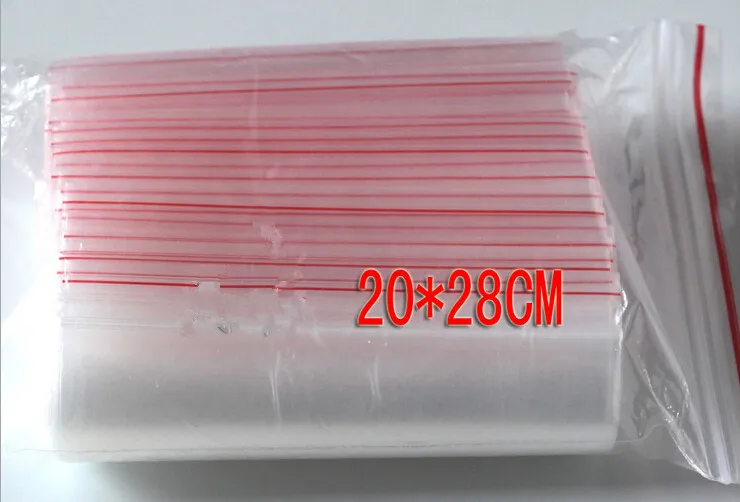 

300pcs 20x28cm pe transparent travel gift packaging bags plastic bag for necklace/jewelry diy custom ziplock clear self seal bag