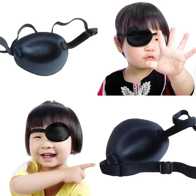 Unisex Black Single Eye Patch Washable Adjustable Concave Eyepatch One Eye повязка на глаз Halloween Party Pirate Cosplay Props