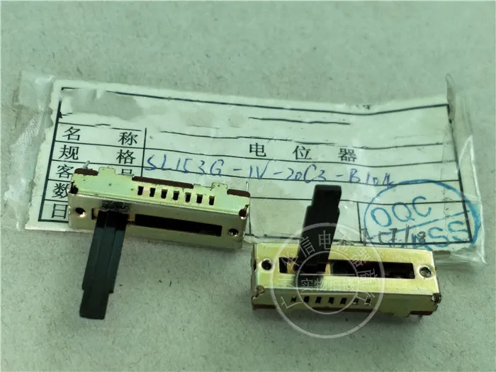 2 stücke SL153G-1V-20C3-B104 HV 30mm Schiebe Fader Doppel Potentiometer B100K/Griff Länge 20MMC