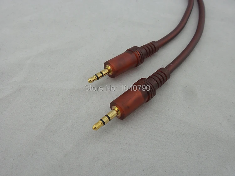 Gold plated 3.5 to 3.5 brown  Audio cable Signal lines 1.5M 4.8ft