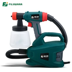 FUJIWARA 220V 800W Electric Spray Gun Split Type HVLP Paint Sprayer For Painting with Adjustable Flow Control 1.8m Hose