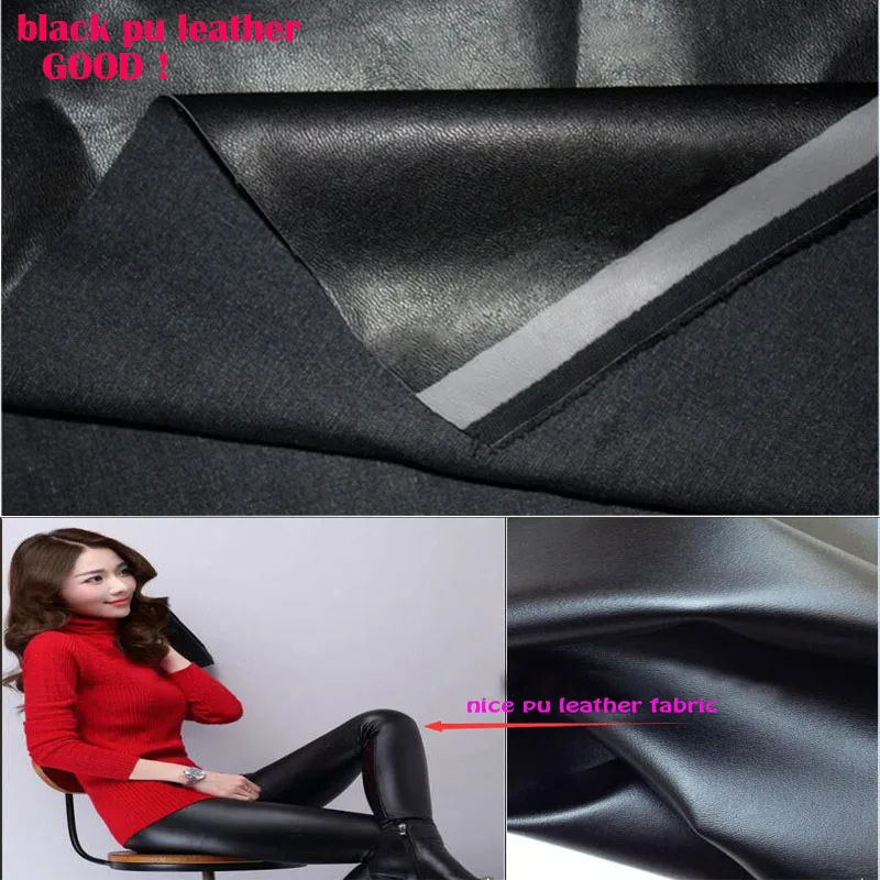 Good 69*50cm Black PU Leather Faux Leather Fabric PU Synthetic Leather Fabric Quilting Patchwork Sewing Material Diy Pants Dress