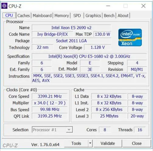 Imagem -03 - Processador de Cpu Intel Xeon Original E51680 v2 3.0ghz Core 25mb E5-1680v2 Smartcache e5 1680v2 Fclga2011 130w 22nm