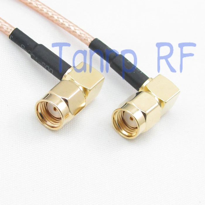 

1PCS 3FEET RG316 extension cable RP SMA male right angle to RP SMA plug right angle RF connector 1M Pigtail coax jumper cable