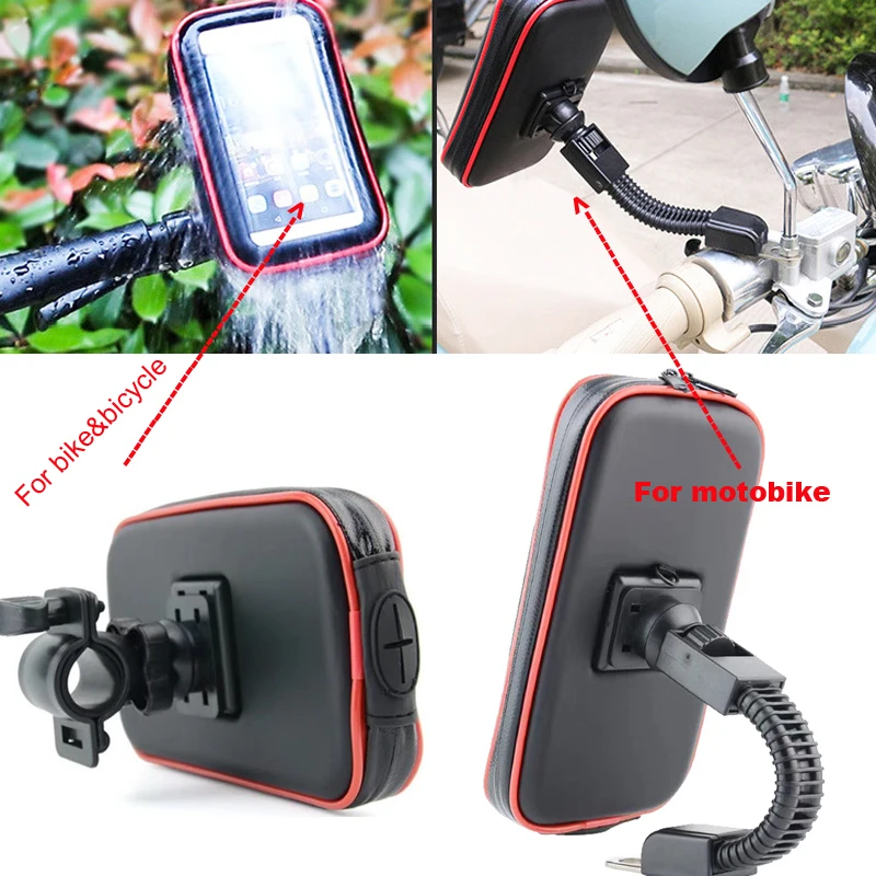 Bike Waterproof Touch Screen Case Bag Motorcycle Bicycle Phone Holder Stand For iPhone 15 14 Pro Max 13 12 11 XR XS SE 7 8 Plus