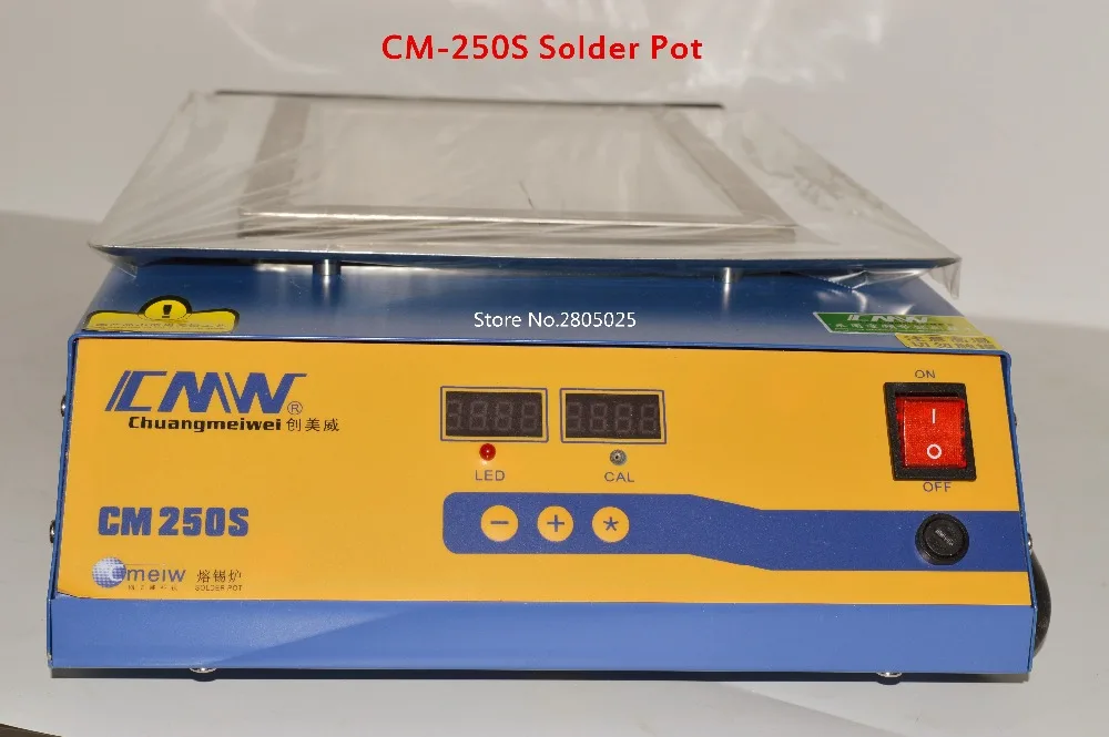 CM-250S Solder Pot 1800W Lead Free Soldering Station Square Melting Furnace With Digital Display Adjustable Temperature