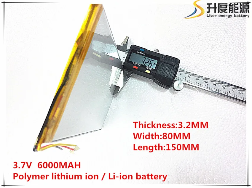 1PCS  3.7V 6000mAH(Real 5900mAh) Li-ion battery for  V88, V971, M9 Tablet PC, 3.2*82*150mm