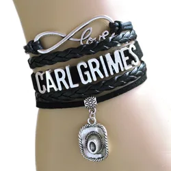 NEW RAAIVED Infinity Bracelet Love CARL grimes cowboy hat DARYL DIXONC rossbow Bracelet Walking Dead Bracelet Custom