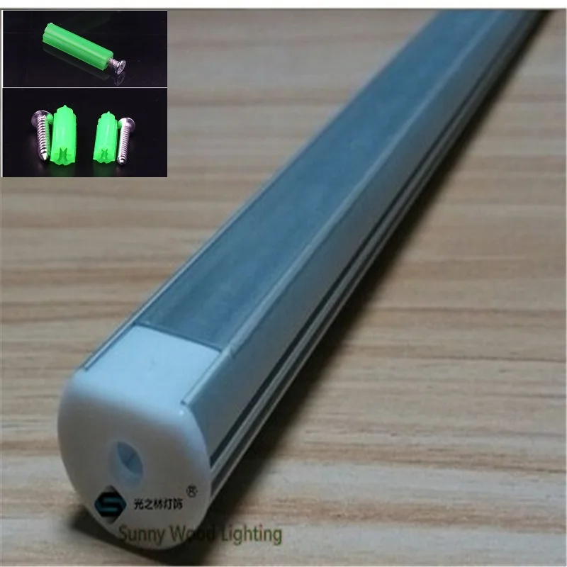 10pcs/lot  2m length round led aluminium profile for 11mm PCB board,led hard strip housing.  led bar light