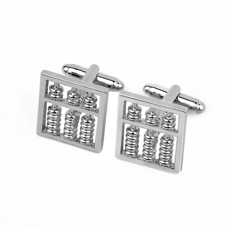 Abacus Cufflinks For Mens Fashion Men Jewelry French Shirt Cuff Links Hollow Aolly beads Trendy Cufflink Christmas Gift