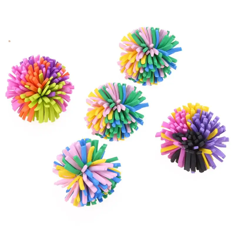 

5Pcs/Pack Plastic Colorful Cat Toys Chew Chase Pet Ball Toys for Cat Kitten Funny Playing Bubble Ball Toy Pet Supplies YH-460875