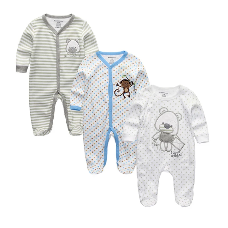 

2020 Unisex 2/3pcs/lot Baby Rompers 0-12M Pajamas Newborn Clothing Set Baby Girls Clothes Baby Boy Clothes O-Neck Roupa de bebe