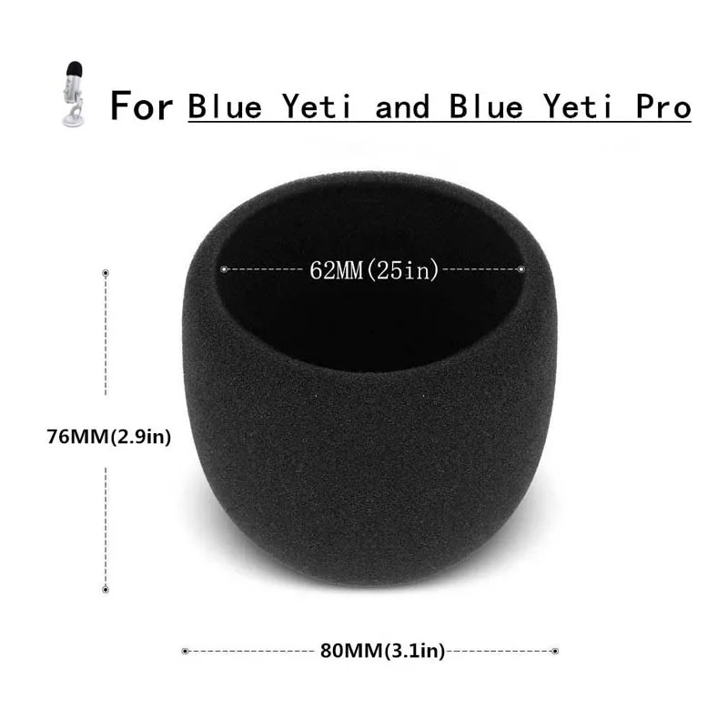 쉘키 폼 마이크 윈드 스크린, 블루 예티, 예티 프로 콘덴서 마이크-마이크 용 팝 필터