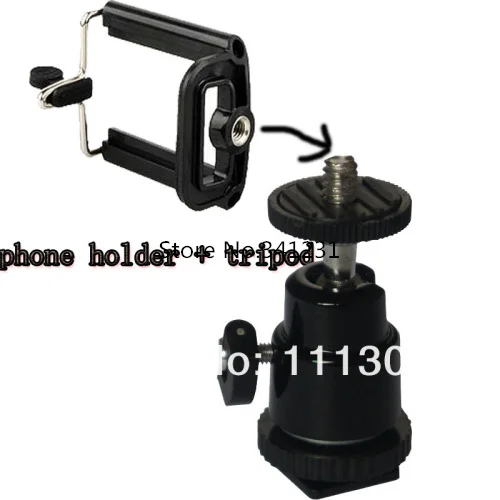 

2in1 Mini Tripod Stand Holder+ Mini Tripod Stand Ball Head for Mobile For Cell Phone 4 4g 5 5G Samsung galaxy S2 S4 i9200 I9500