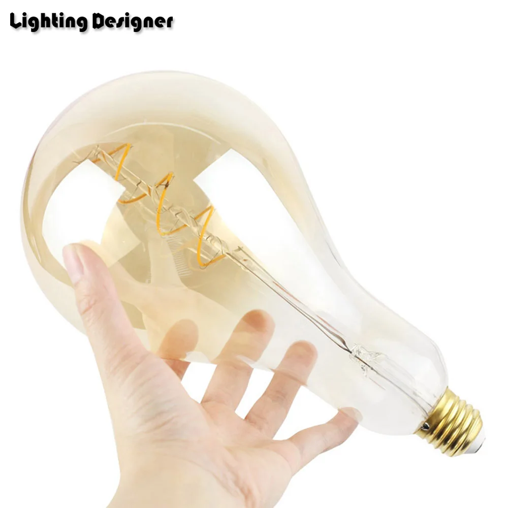 A130 big edison led bulb E27 spiral light amber retro saving lamp vintage filament Edison lamp led light chandelier 220V 4W PS42