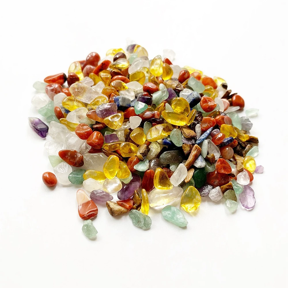 Natural Chakra Stones-Reiki Healing Crystal Jewelry Making DIY Accessories Tumbled Stones Bulk Crystals Beads No Hole 40g