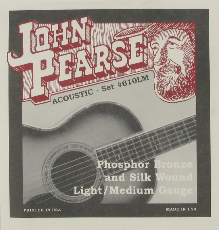 John Pearse Silk and Phosphor Bronze Acoustic Guitar Strings, 510L Light SILKS / 610LM Light/Medium SILKS