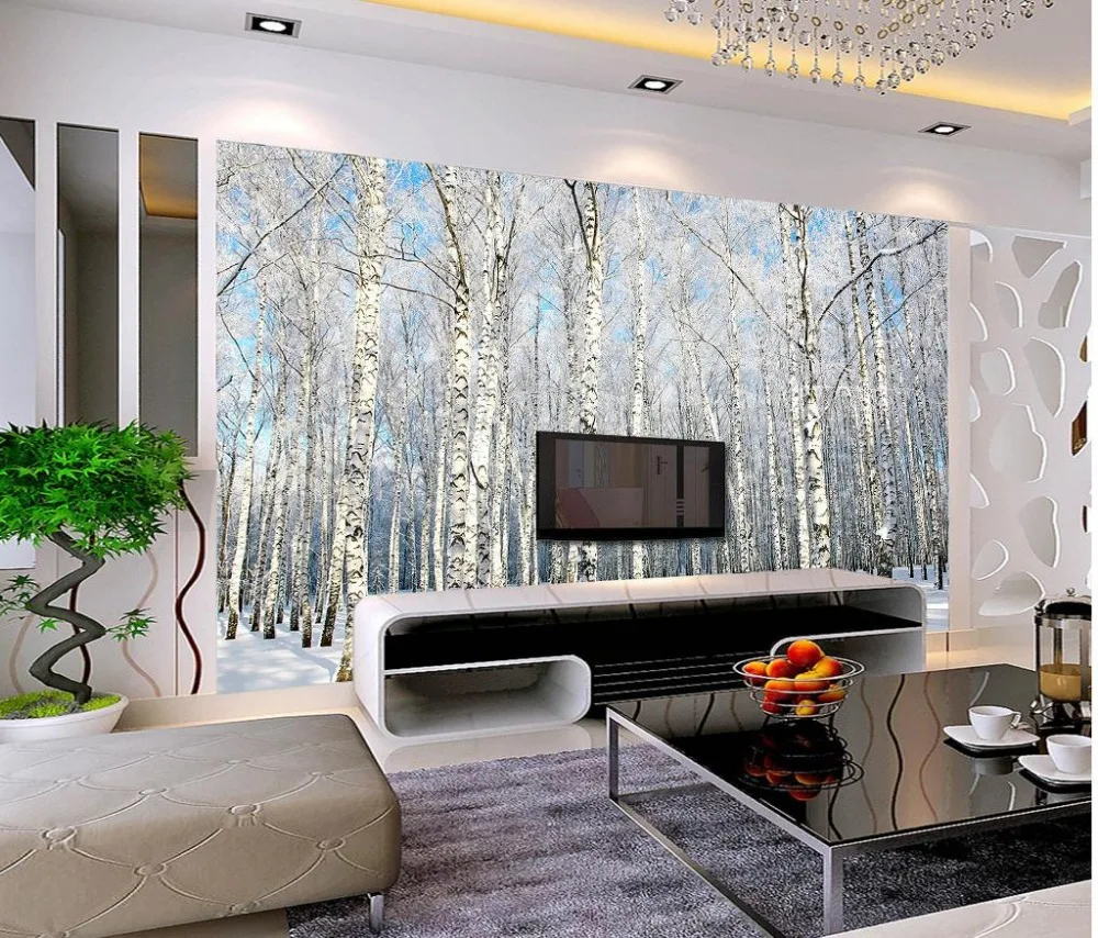 

Custom 3d photo wallpaper Winter snow landscape trees Living room TV backdrop bedroom 3d photo wallpaper