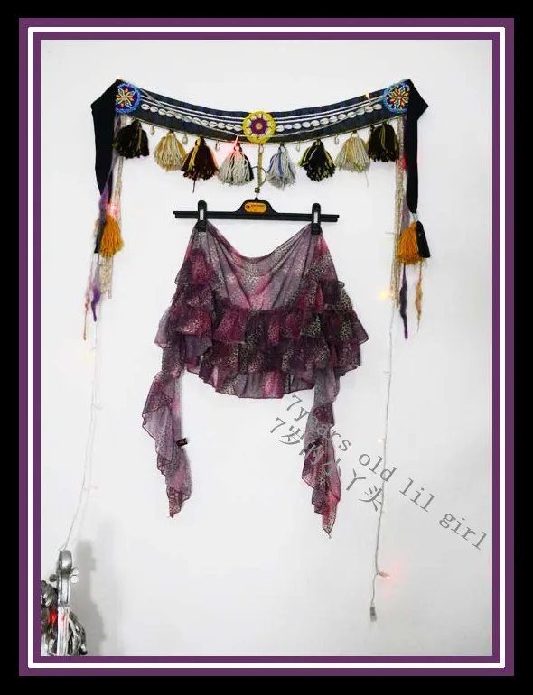 Transparent thin Tribal belly dance hip over scarf BQ55