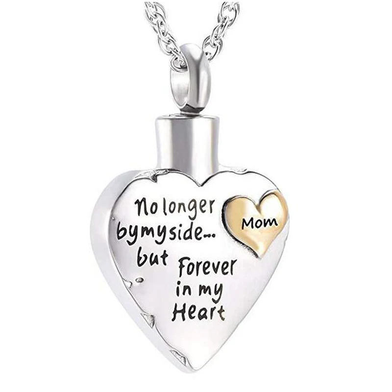 Fashion Cremation Jewelry Stainless Steel Heart Keepsake Ashes Necklace For Men Wowen or Pet Memorial Urn Pendant Necklace