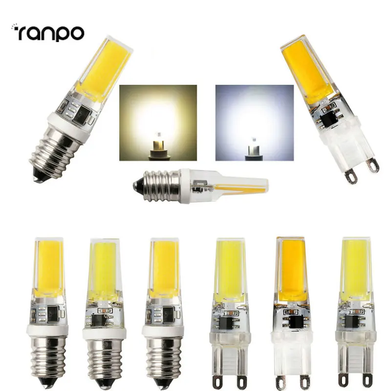 

10Pcs/Lot Mini LED Lampada Dimmable 220V 6W 9W Dimmable G9 E14 COB LED Lights Silicone Crystal Lamps Cool/Warm White Bulb