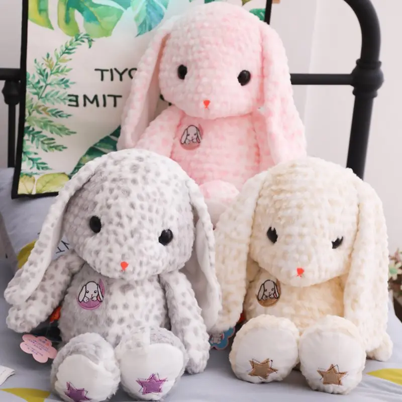 One Piece Soft PP Cotton Stuffed Long Ear Bunny Toy Rabbits Plush Dolls Animals Cushions Baby Toys Children Sleeping Pillows