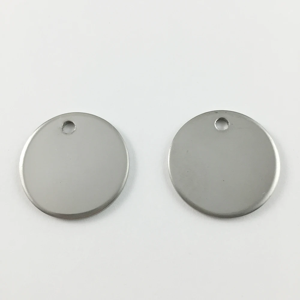 

200pcs/lot DIY Silver Tone Round Stainless Steel Blank Stamping Pendants Jewelry Component Personalized Pet Tags