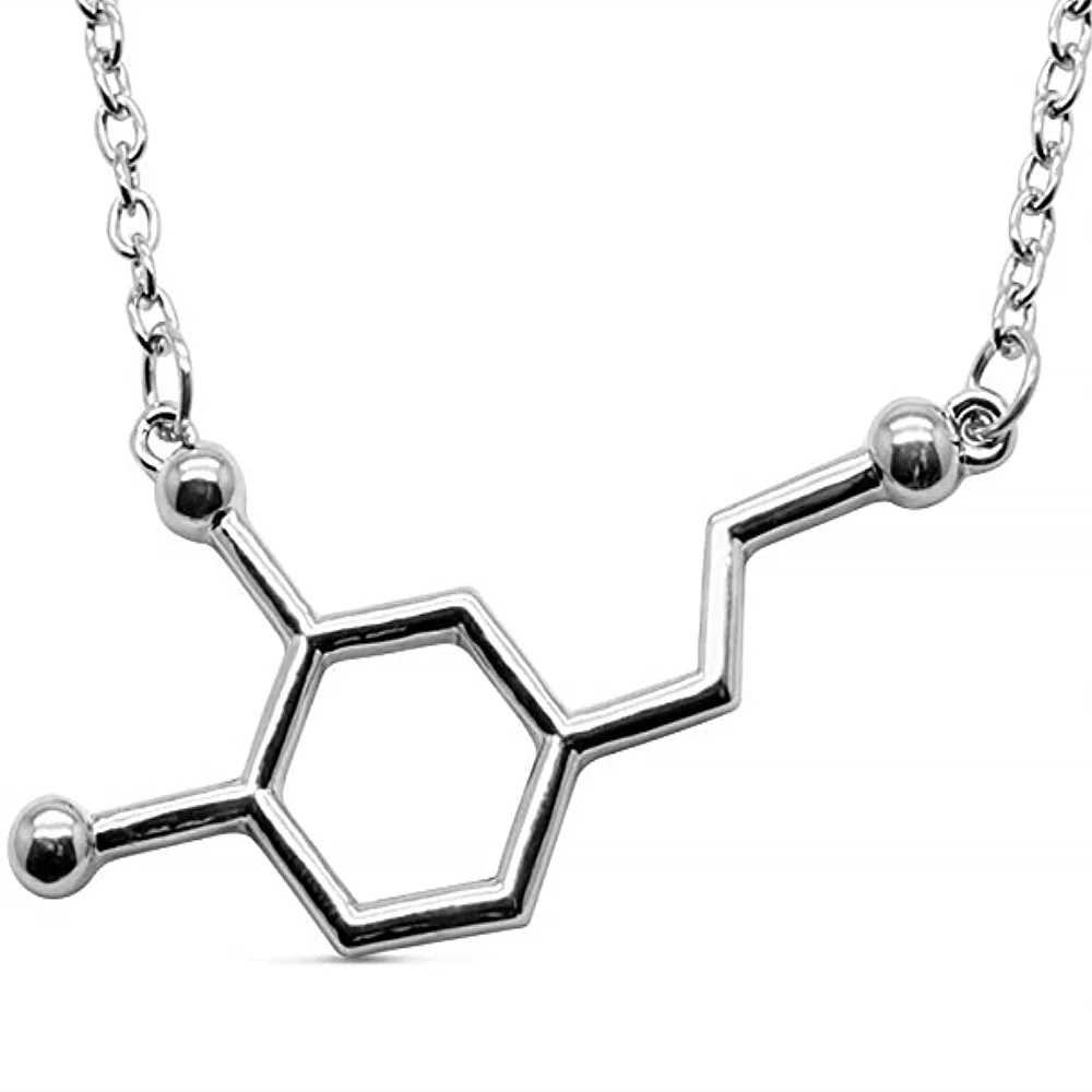 Science Lovers Molecular Biology Science Major College Graduation Decor Jewelry Dopamine Molecule Pendant Necklace For Gifts