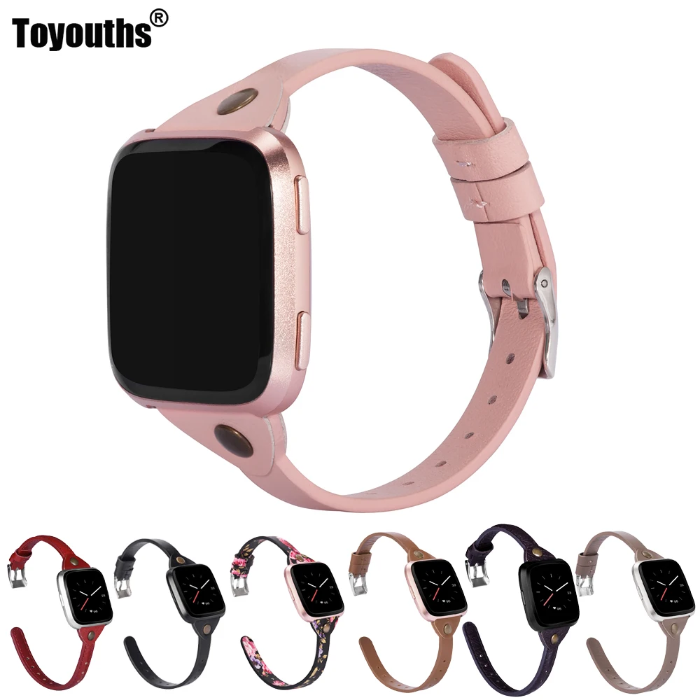 Luxury Leather Bracelet Strap For Fitbit Versa Women Men Smart Watch Band Loop For Fitbit Versa Fitness Bracelet