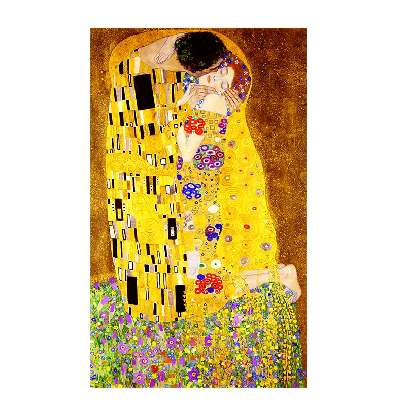 Classic Artist Gustav Klimt kiss Abstract Oil Painting on Canvas Print Poster Modern Art Wall Pictures For Living Room Cuadros