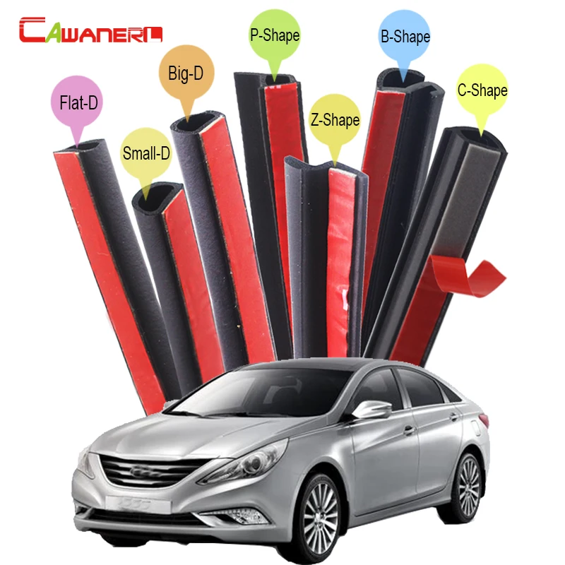 Cawanerl For Hyundai i30 i45 Genesis XG Car 4-Door Hood Trunk Seal Strip Kit Weatherstrip Rubber Sealing Seal Edge Trim