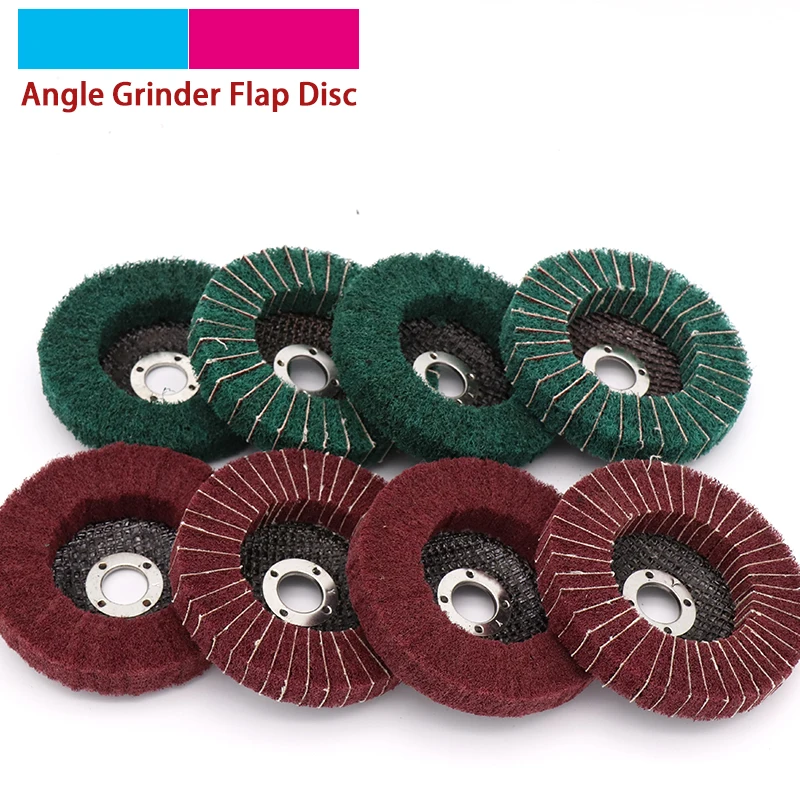 1pcs Dia 100mm Non-woven Polishing Grinding Disc Scouring Cloth Angle Grinder Flap Disc for Metal Wood Deburring Derusting