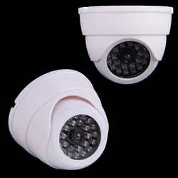 Cámara de seguridad CCTV falsa para interior y exterior, domo de videovigilancia, luz LED intermitente, equipo de seguridad