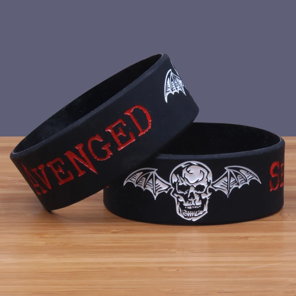 New 1PC SEVENFOLD AVENGED Silicone Letter Bracelet Men Wide Rock Music Band Rubber Bracelets & Bangles Women Jewelry Gifts SH310