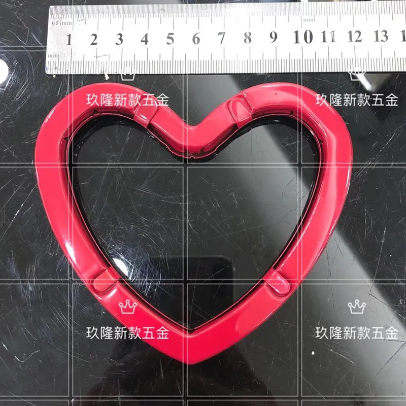 12 cm Heart Shape Metal Handles Red Coating Bag Purse Handles