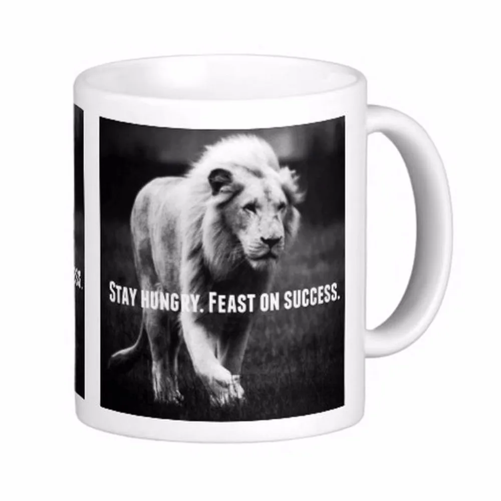 Motivational Stay Hungry Fest On Success White Coffee Mugs Tea Mug Customize Gift By LVSURE Ceramic Mug Travel Coffee Mugs