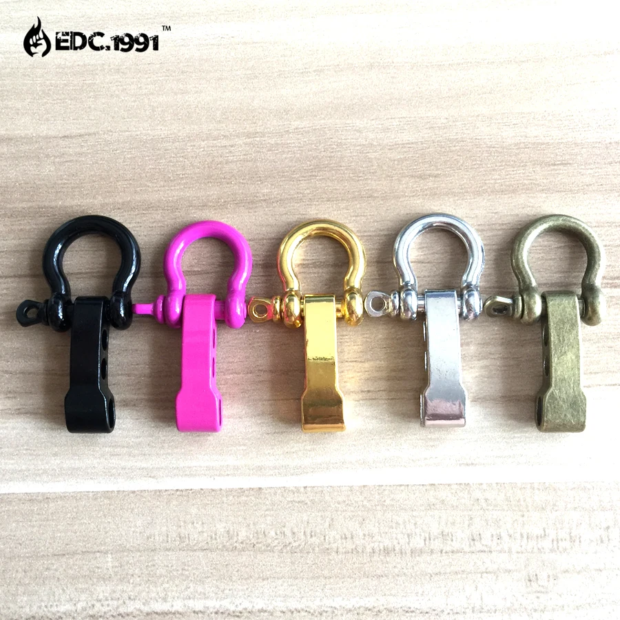 10pcs/lot Outdoor Camping Survival Rope Paracord Survival Bracelets O-Shaped Stainless Steel Shackle Buckle