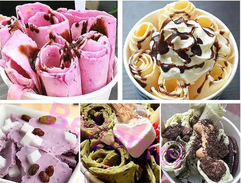 BEIJAMEI ใหม่มาถึงประเทศไทยแบน Pan Fried Ice Cream ม้วนทำทอดโยเกิร์ตไอศกรีมม้วนราคา