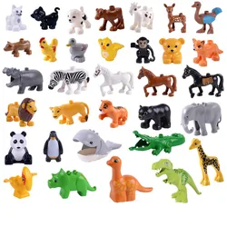 Kids Big Size Diy Building Blocks Animal Accessories Figures Lion Panda Compatible with Assembly Kids Toys for Children Gifts