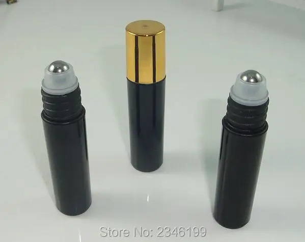 5ML 5G Roll on Bottle with Golden Cap Glass Bead Metal Steel Bead,  Eye Cream Sample Bottle, Cosmetics Packaging,50 Pcs/Lot